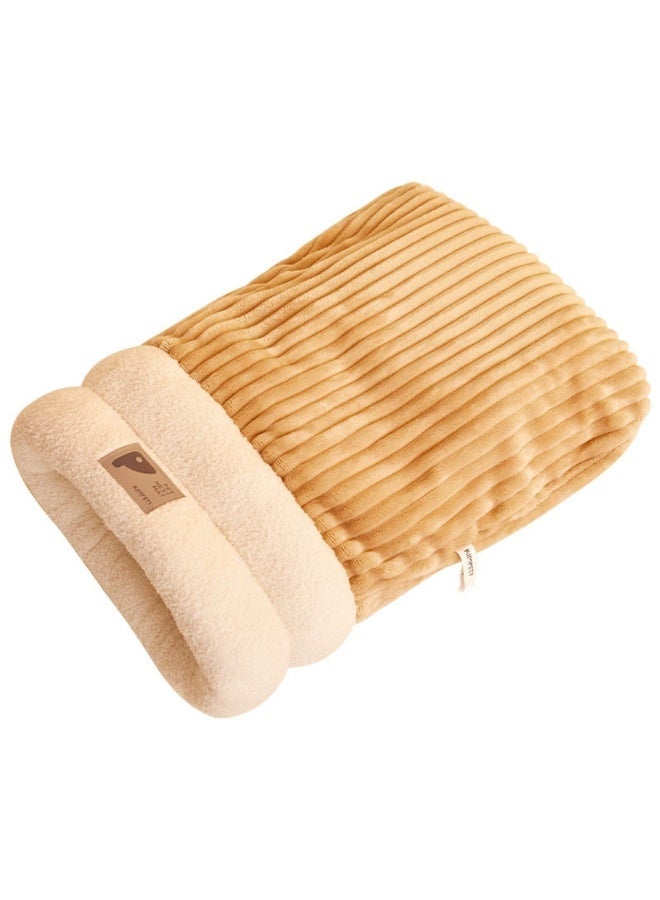 رقائق ناعمة كيس النوم شبه المغلق الشتاء الدافئ الذاتي كهف سرير قابل للغسيل للقطط الداخلية - Image 1